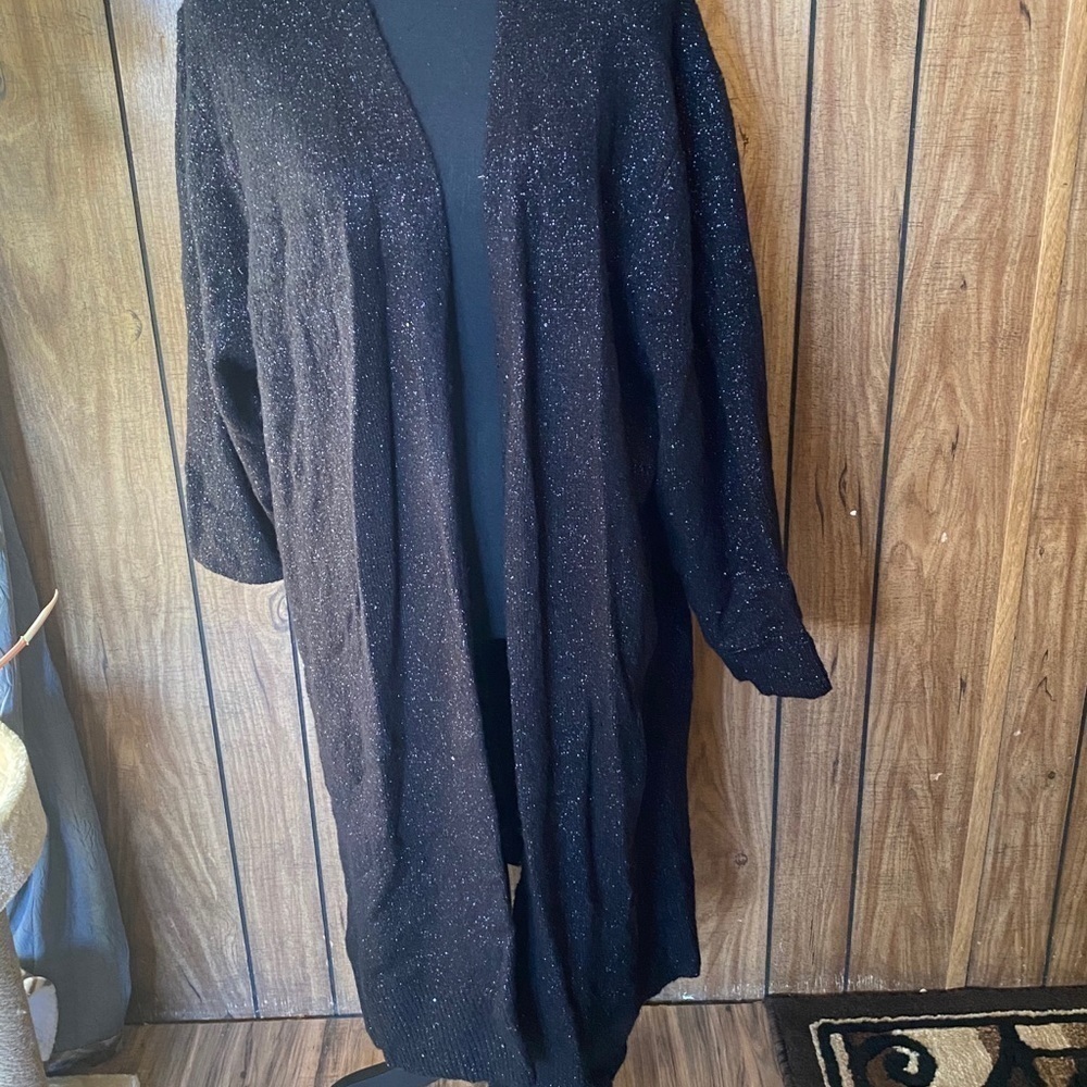 Black Sequence Sweater Jacket - image 1